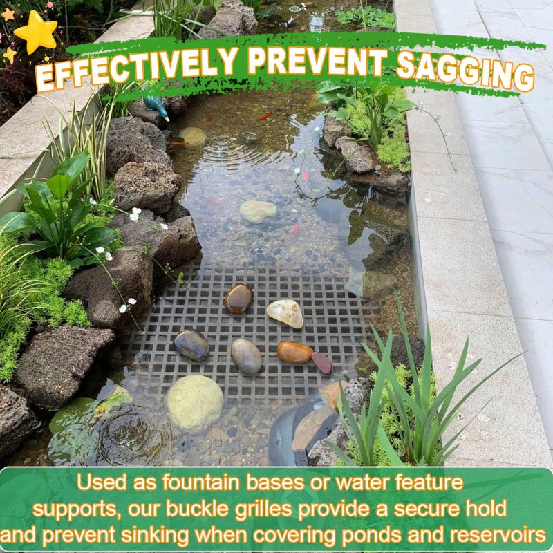 BTXKQTH 3 Pack Heavy Duty Fountain Basin Grate, 24"x 12" Pondless Waterfall Kit, Water Grid for Raised Beds, Rectangular Hide Reservoir Grates for Indoor & Outdoor Ponds, Waterfall Fountains, Water Gardens - Image 4
