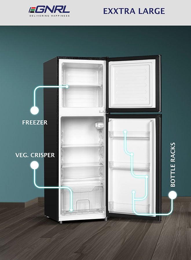 EGNRL 195L Gross/127L Net Capacity, Double Door Refrigerator, EGR195S | Fast Cooling, Energy Saving & Low Noise |Recessed Handle, R600A, Inside Condenser, Dark Silver Color, One Year Warranty - Image 3