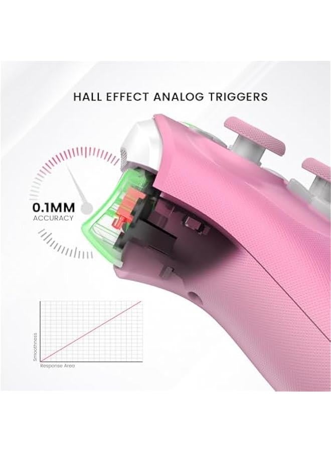 T4 Cyclone Pro Wireless Pro Controller for Switch/Lite/OLED, Hall Effect Controller (No Drifting) for Windows PC, macOS, Steam Deck, Android & iOS (Pink) - Image 3
