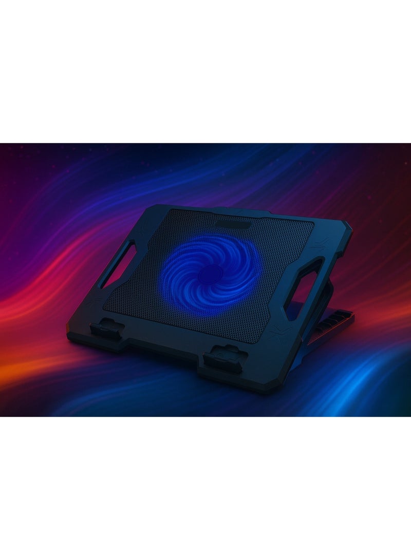 Gamma GT-89 Laptop Cooling Pad with 140mm Fan and LED Lighting - 5 Height Adjustment Levels - Suitable for up to 17-inch Laptops - 2 USB Ports - Image 5