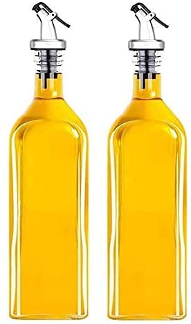 FitsFlair Oil Dispenser for Kitchen Glass Clear Pack of 2 TT 1000 2 - Image 1