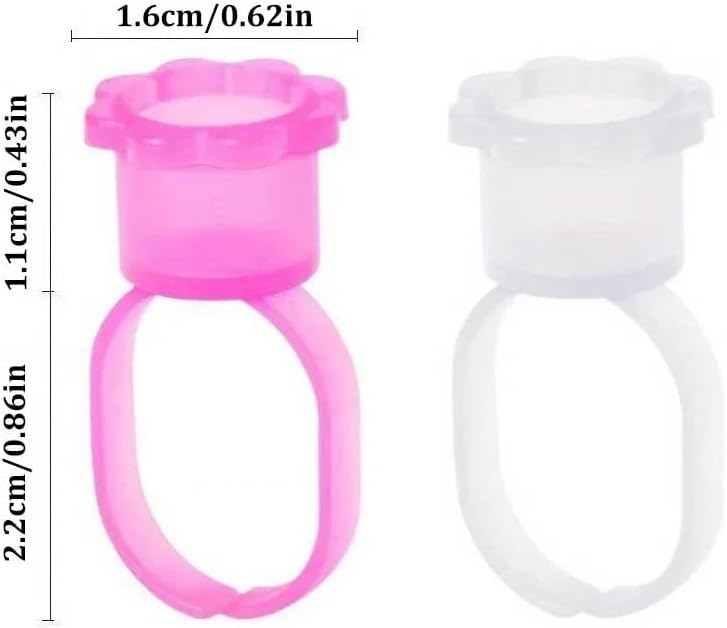 Tattoo Ink Caps 400pcs Disposable Tattoo Ink Caps Eyelash Glue Nail Gel Ring Cup Container Pigment Cap for Artists Beginner Studios(Pink) - Image 2