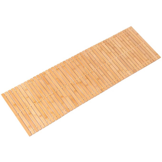 BAMBOO BATH MAT BATHROOM RUNNER LONG LARGE RUGS FLOOR WOOD SHOWER BATHTUB WATERPROOF NON SLIP ACCESSORIES 16X48 INCH EASY TO CLEAN NATURAL BAMBOO 1 PC