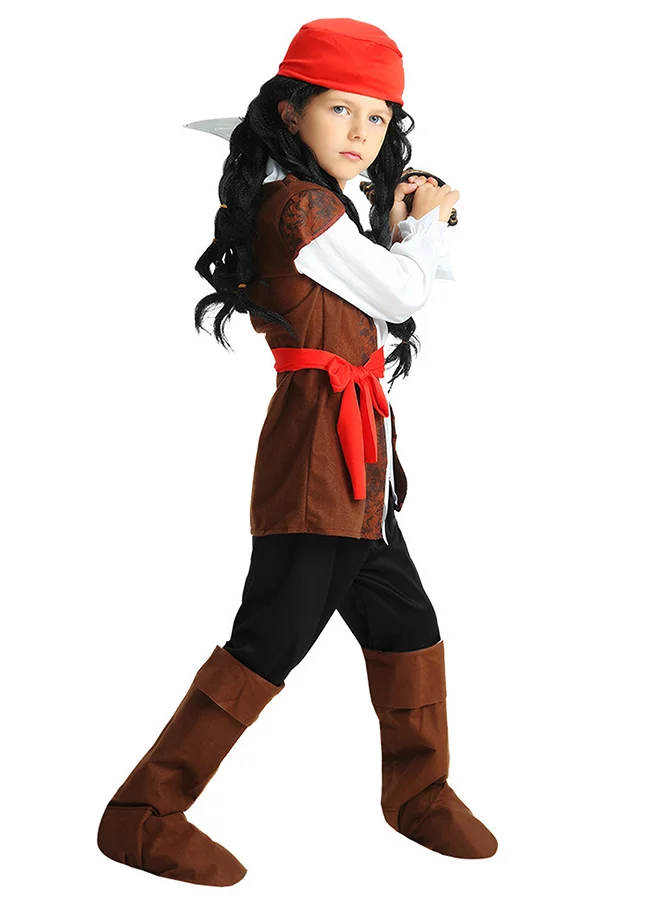 ليتل سربرايز بوكس صندوق المفاجأة الصغير، قرصان بني، زي تنكري للأطفال للهالوين مقاس - سنوات