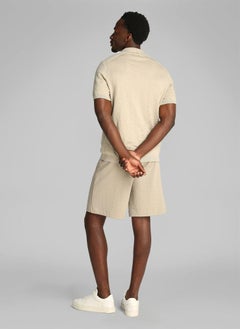 CALVIN KLEIN Knitted Slub Texture Polo Short Sleeve Jumper  - Image 2