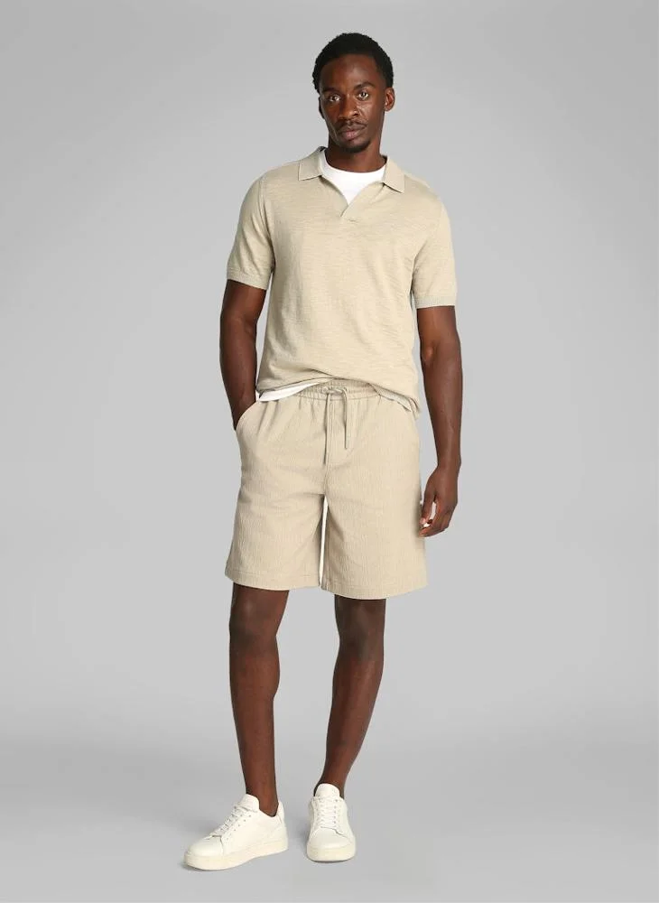 كالفن كلاين Knitted Slub Texture Polo Short Sleeve Jumper