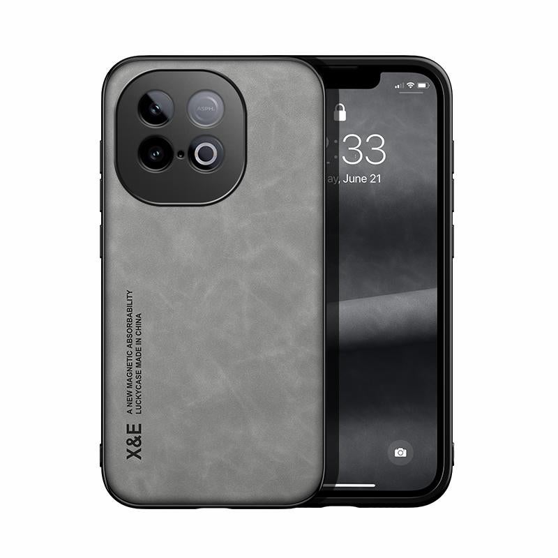 BURAQ Case Cover For vivo iQOO Z10 Turbo / Z10 Turbo Pro Skin Feel Magnetic Leather Back Phone Case(Light Grey) - Image 1