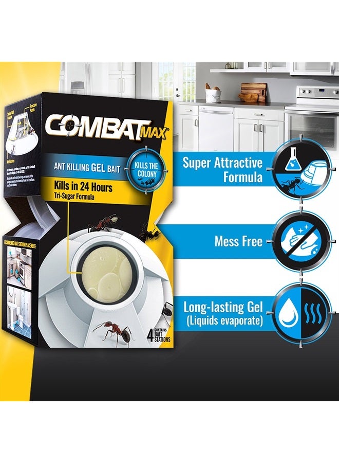 Combat Max Ant Killing Gel Bait Station, Indoor and Outdoor Use, 4 Count - Image 2
