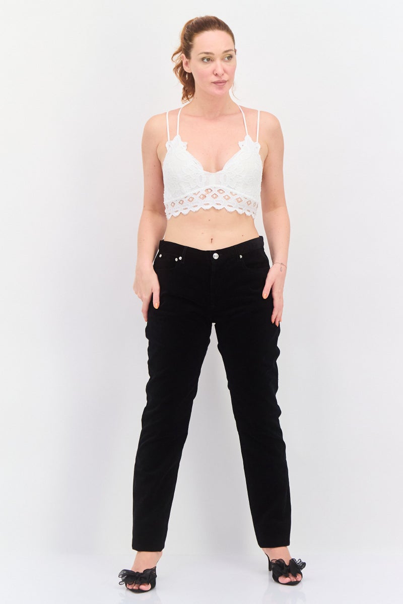 A.P.C. Women Solid Non Stretch Corduroy Pants, Black - Image 4