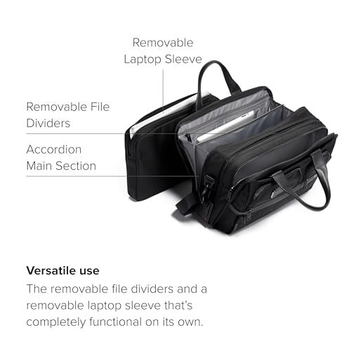 TUMI Alpha Expandable Organizer Laptop Briefcase - 15-Inch Laptop Briefcase Organizer for Men & Women - Travel Laptop Bag - Black - Image 3