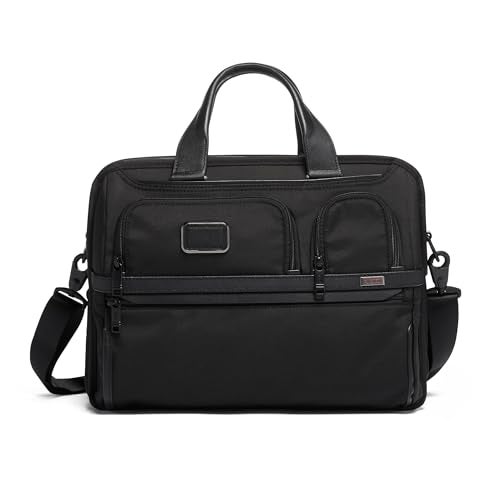 TUMI Alpha Expandable Organizer Laptop Briefcase - 15-Inch Laptop Briefcase Organizer for Men & Women - Travel Laptop Bag - Black - Image 1
