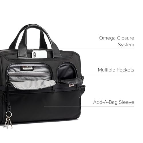 TUMI Alpha Expandable Organizer Laptop Briefcase - 15-Inch Laptop Briefcase Organizer for Men & Women - Travel Laptop Bag - Black - Image 4