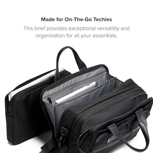 TUMI Alpha Expandable Organizer Laptop Briefcase - 15-Inch Laptop Briefcase Organizer for Men & Women - Travel Laptop Bag - Black - Image 5