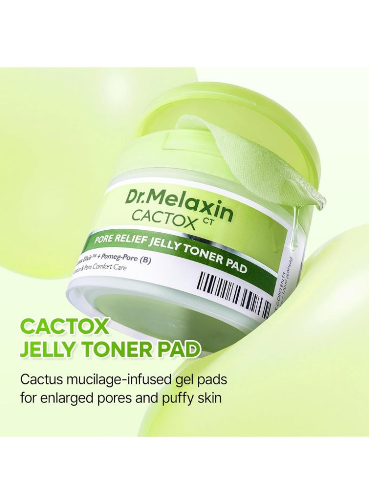دكتور ميلاكسين د. ميلاكسين Cactox Pore Relief Jelly Toner Pads - بادز تونر مبردة ومخففة للانتفاخ للعناية بالمسام وتنعيم البشرة - Image 2