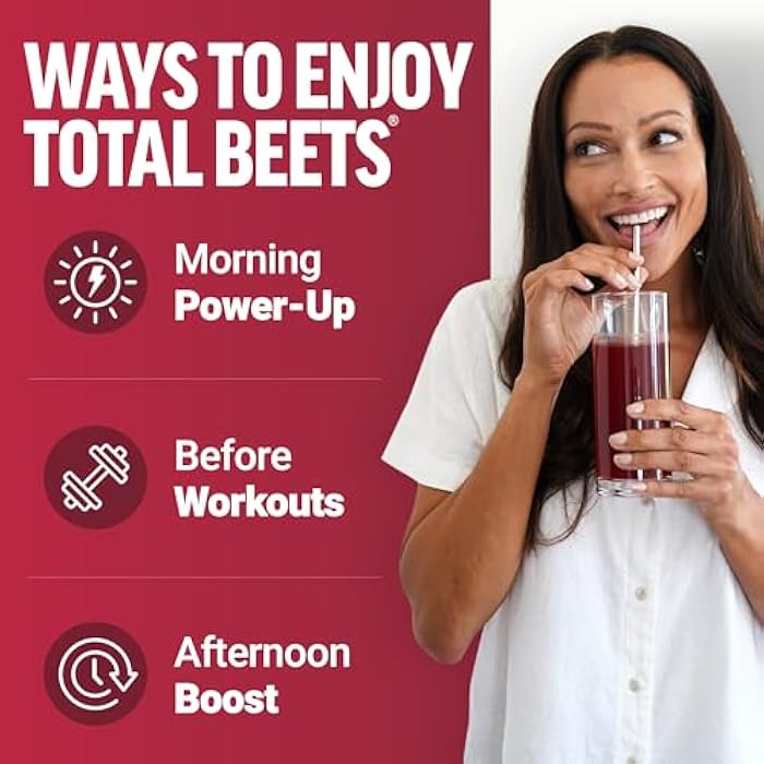 Force Factor Total Beets Drink Mix Superfood Powder with Nitrates to Support Circulation, Blood Flow, Nitric Oxide, Energy, Endurance, and Stamina, Cardiovascular Heart Health Supplement, 30 Servings - Image 4