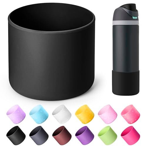 Diumepo Silicone Boot for Owala 24 oz Water Bottle, Anti-Slip Protective Sleeve for Owala Twist & FreeSip & Flip Stainless Steel Water Bottle, Boot Bottom Base for Owala (Black) - Image 1