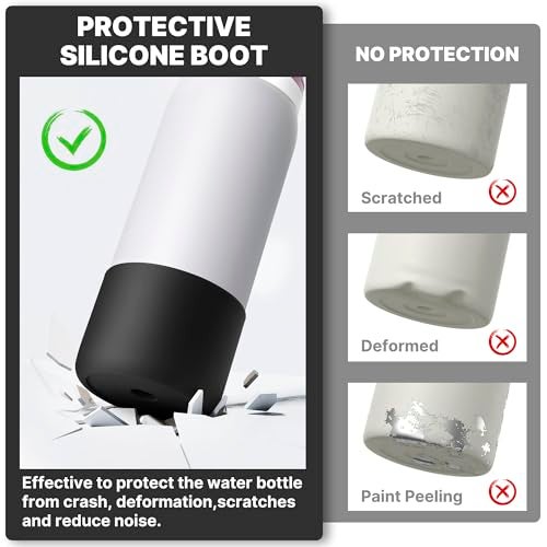 Diumepo Silicone Boot for Owala 24 oz Water Bottle, Anti-Slip Protective Sleeve for Owala Twist & FreeSip & Flip Stainless Steel Water Bottle, Boot Bottom Base for Owala (Black) - Image 3