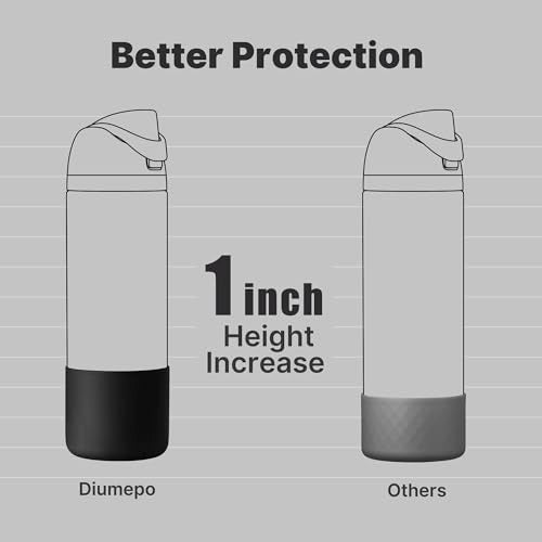 Diumepo Silicone Boot for Owala 24 oz Water Bottle, Anti-Slip Protective Sleeve for Owala Twist & FreeSip & Flip Stainless Steel Water Bottle, Boot Bottom Base for Owala (Black) - Image 4