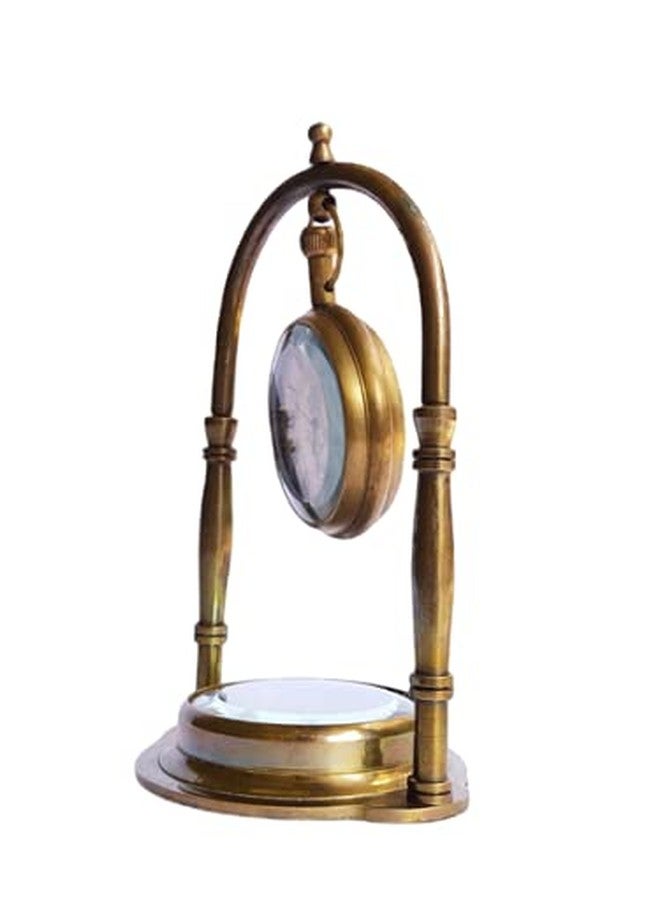 Ridhi Home Décor-Brass Desk Clock with Compass with Antique Victoria London Pocket Watch - Image 3