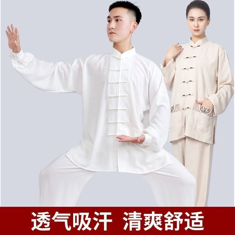 Xiaoheshan Taiji Clothing Men'S New Cotton And Linen Martial Arts Clothing For Middle-Aged And Elderly Women'S Taijiquan Practice Clothing - Image 2