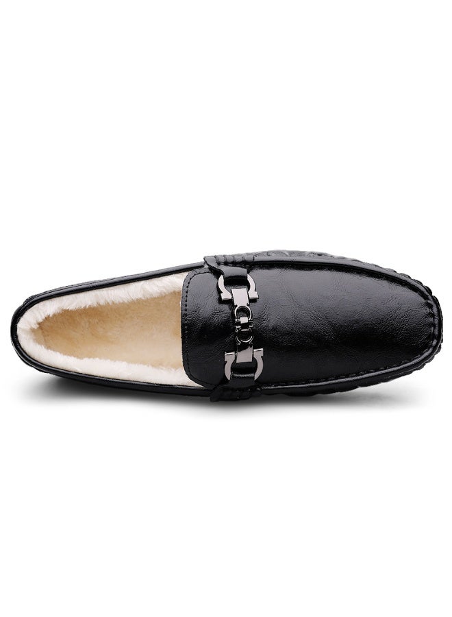 Men's Warm Fuzzy Furry Loafers Soft Moccasin Indoor Outdoor House Loafers Non-slip Winter Comfortable Driving Shoes - Image 4