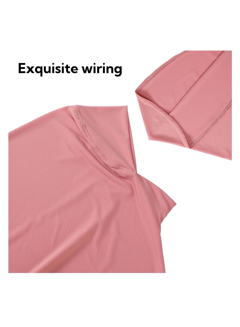 نوفولان حجاب عربي نسائي بحواف دائرية، وشاح حجاب مزدوج الطبقات عالي المرونة، مقاس كبير 80 سم، ملمس حريري ناعم، أوشحة وأغطية نسائية أنيقة ومتعددة الاستخدامات (رمادي) - Image 3