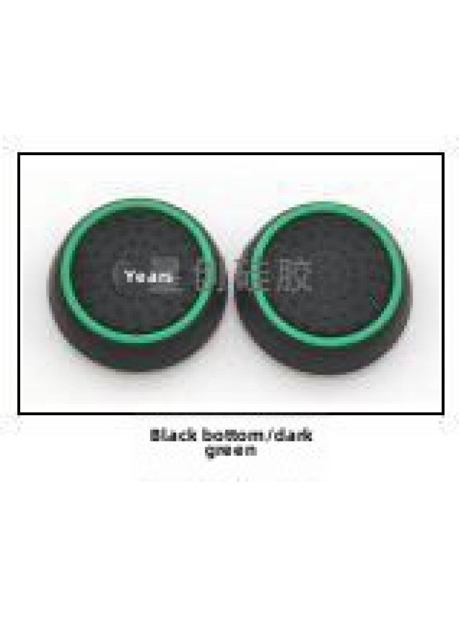 PS5 Luminous Rocker Cap PS4 XBO Xone Two-color Silicone Collar Mushroom Head Gamepad Key Cap-Product Color:Black/Dark Green Circle - Image 1