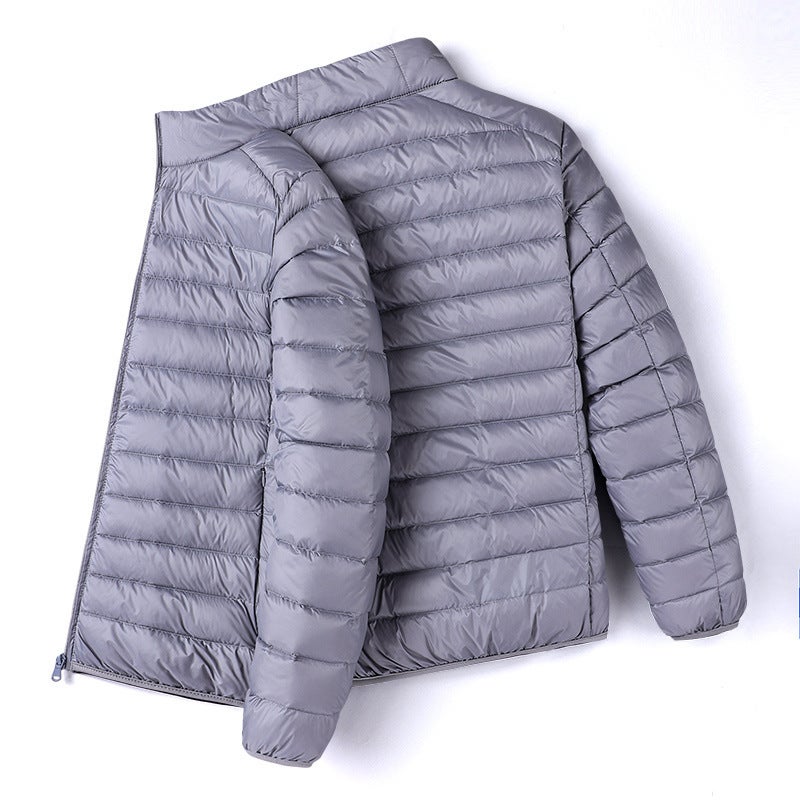 Generic Special Offer Lightweight Unisex Down Jacket for Men Grey [stand collar cotton-padded jacket]]