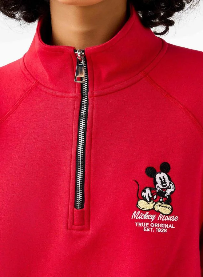 SP Characters  Sweatshirt with Mickey Mouse Embroidery Cotton for Women | Best Price UAE