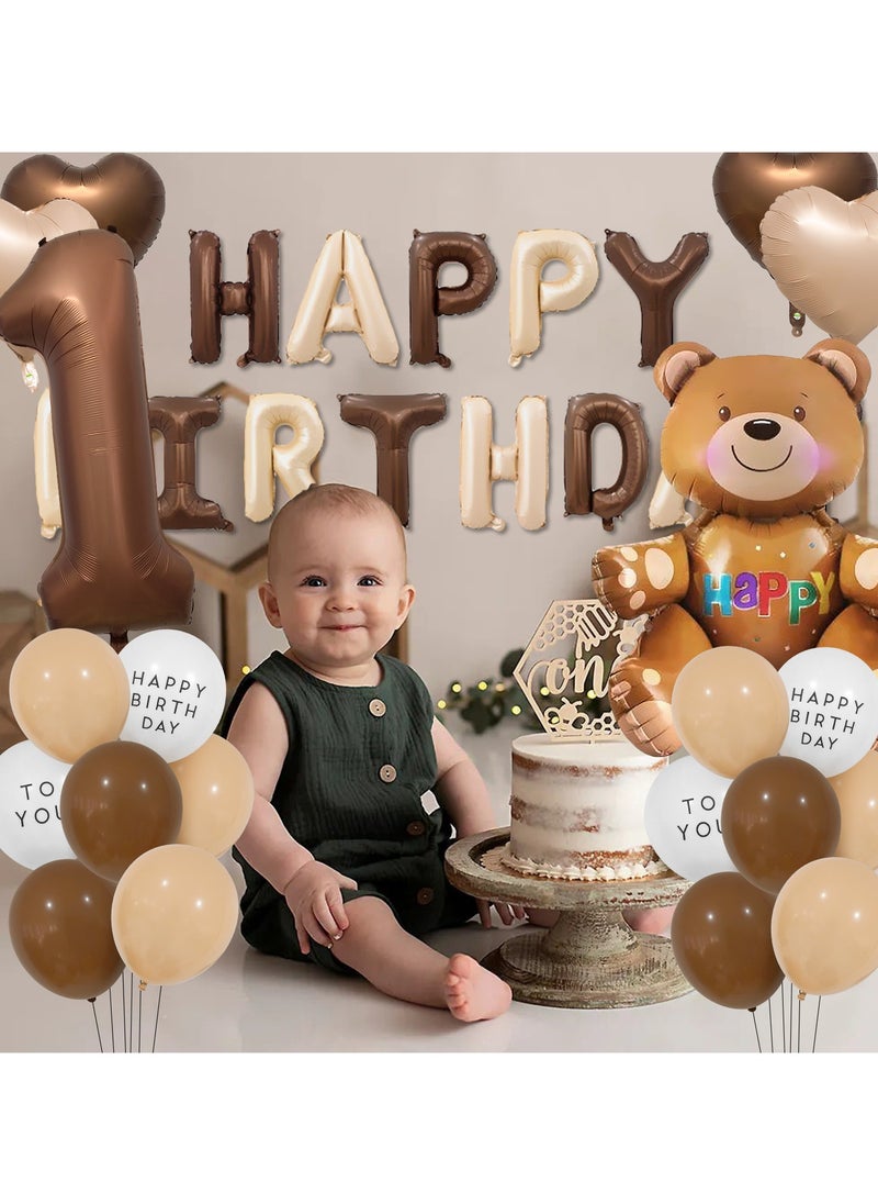 1 Year Old Cute Bear Party Balloon Garland Set with Happy Birthday Banner, Perfect for Baby Shower, Birthday Party Backdrop Decoration Suitable - pzsku/Z26F28DD9262FEE11D5FAZ/45/_/1732764146/3303cbb2-84a6-495c-8de4-fd3e82e86f7a