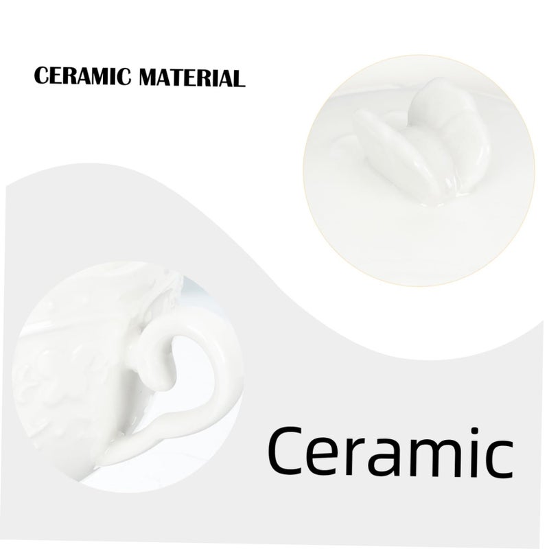 Ceramic Dessert Bowl with Lid and Dual Handles for Cereal Soup Milk Breakfast Picnic - Image 5