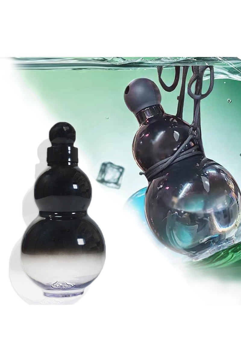 CMGTYYD Gourd Water Bottle, Sports Water Bottle, Double Layer Leak Proof Bottle, Perfect Travel Companion for Kids, Gym, Running, Travel Drinking (Black) - Image 1