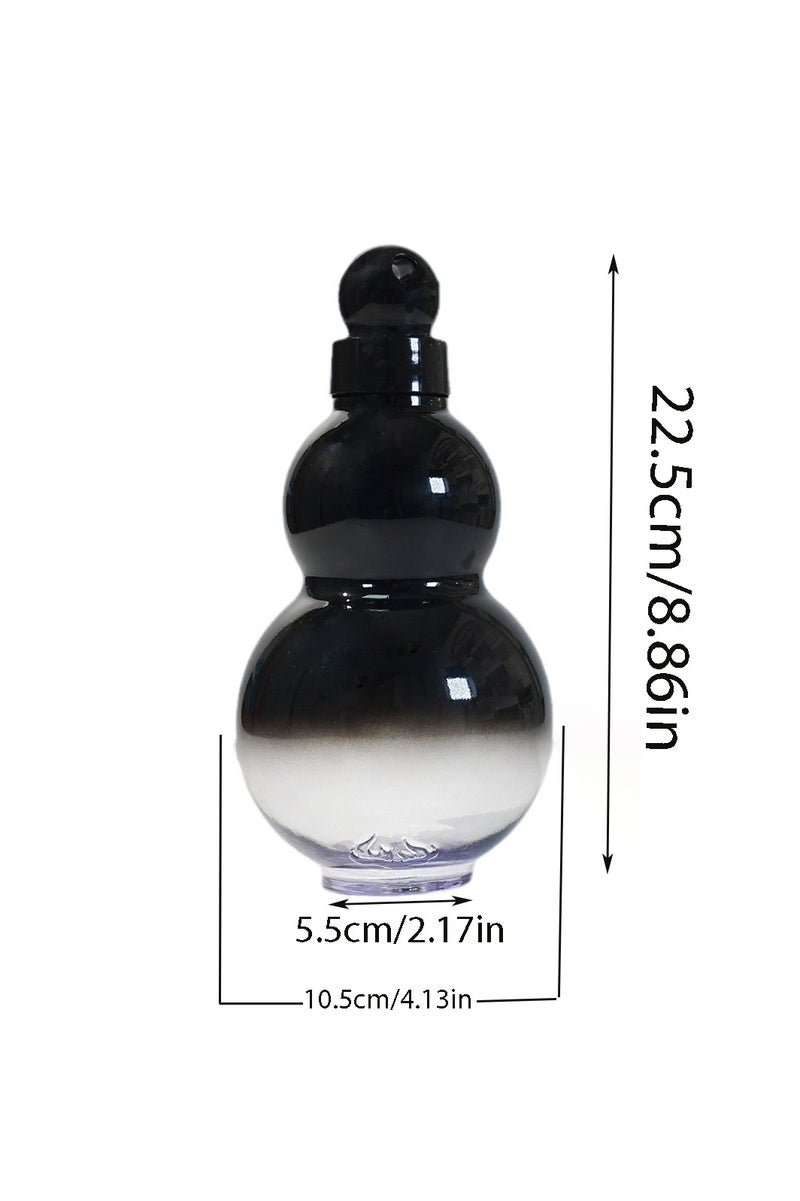 CMGTYYD Gourd Water Bottle, Sports Water Bottle, Double Layer Leak Proof Bottle, Perfect Travel Companion for Kids, Gym, Running, Travel Drinking (Black) - Image 2