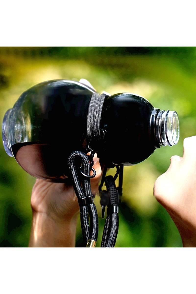 CMGTYYD Gourd Water Bottle, Sports Water Bottle, Double Layer Leak Proof Bottle, Perfect Travel Companion for Kids, Gym, Running, Travel Drinking (Black) - Image 3