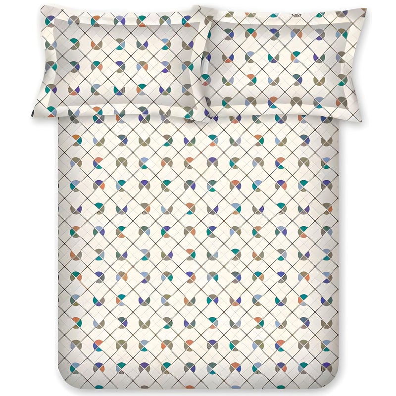 Bombay Dyeing Epigram Collection King Size Bedsheet 120 TC, 100% Pure Cotton Premium Bedsheet with 2 Pillow Covers | 2.74 M X 2.74 M | - Image 1