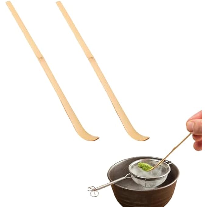 nalaina 2 Pcs Brown Bamboo Matcha Scoop Japanese Chashaku Spoon For Traditional Tea Ceremony For Tea Ceremony 18Cm Tea Scoops Coffee Tea And Espresso - Image 1