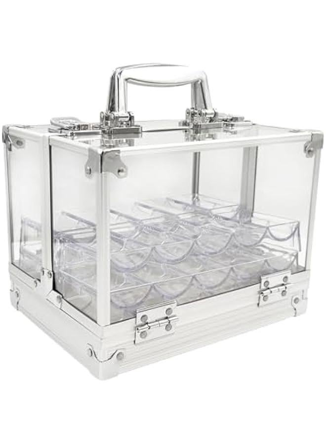 عربست سيتووغايمز حافظة رقائق بوكر اكريليك - 600 قطعة من حامل رقائق الكازينو مع 6 صواني - Image 1