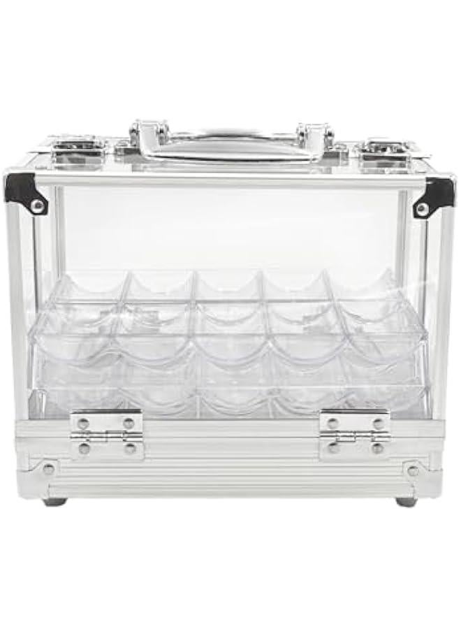 عربست سيتووغايمز حافظة رقائق بوكر اكريليك - 600 قطعة من حامل رقائق الكازينو مع 6 صواني - Image 2