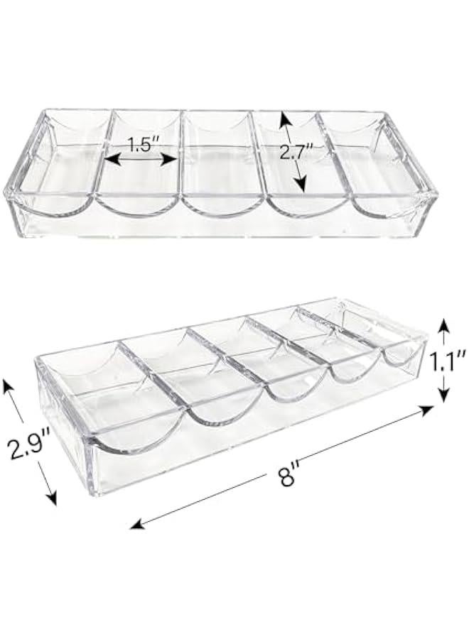 عربست سيتووغايمز حافظة رقائق بوكر اكريليك - 600 قطعة من حامل رقائق الكازينو مع 6 صواني - Image 4