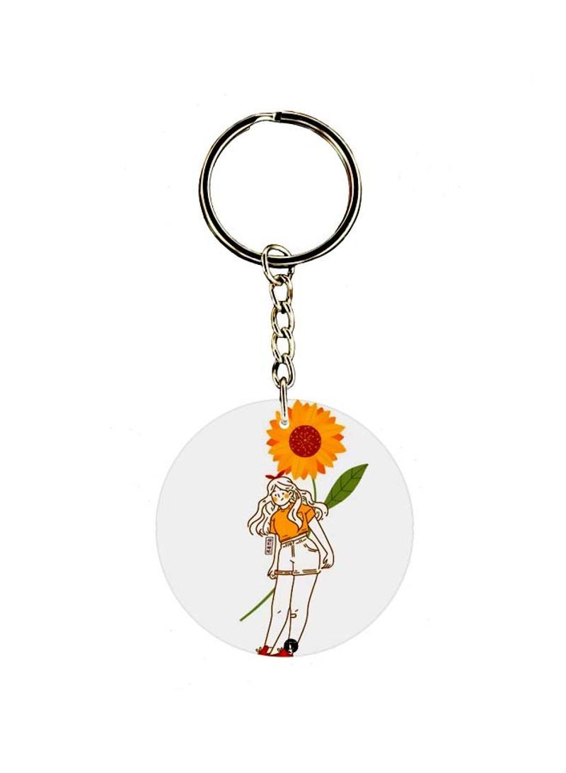 RKN Girl Printed Double Sided Keychain