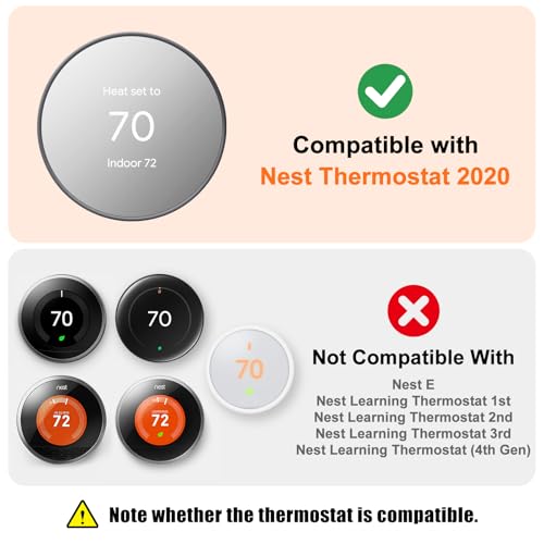 FBULWSEC Nest Thermostat Trim kit,Nest Thermostat Wall Plate for Google Nest Thermostat-Programmable WiFi Thermostat Accessory (Charcoal) - Image 2