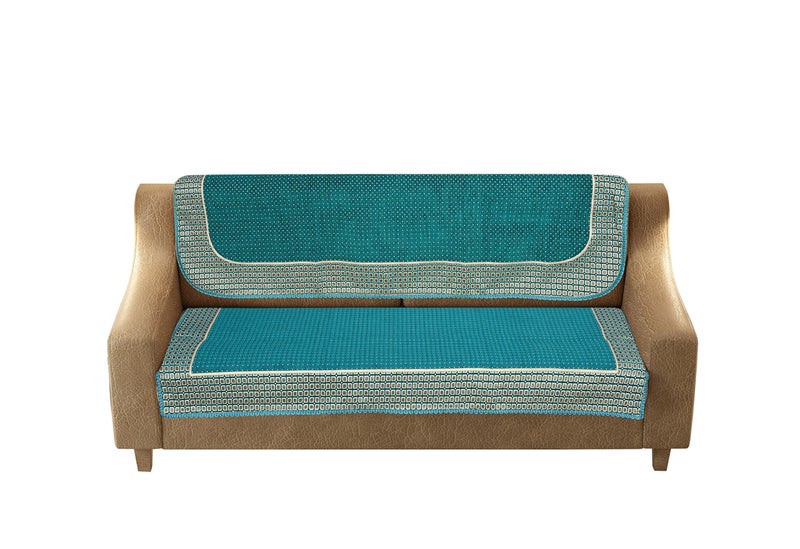 Jayvaam SAWNA Homes Chenille Sofa Cover Set 5 Seater for Living Room - 3 Seater & 2 Seater Sofa Slip Covers for Home - Premium Furniture Protector Panels for Sofa Couch Office, 10 Piece, Sky Blue - Image 4