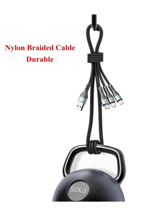 2-Pack Charger Cable for Type-C, Micro USB and IP Smartphones, 3-in-1 Super Fast USB Charging Cord Compatible with Game Controllers and Airpods, 4ft - Image 3