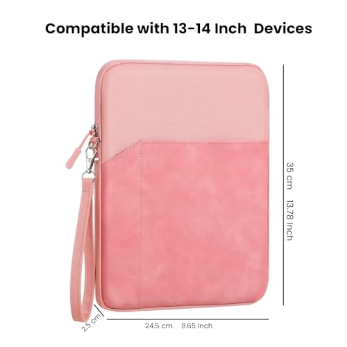 MOCA 13 Inch Tablet Sleeve Carrying Case for iPad Pro 12.9, Surface Pro 9/8/X, Galaxy Tab S9 Plus/S8 Plus, with Accessory Pocket (Pink, 13 inch) - Image 4