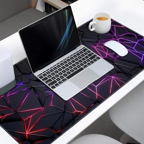 DARSHANAM WORLD Gaming Mouse Pad, 80 x 30 cm Large Desk Mat, Black, Anti-Slip Rubber Base, Water Resistant, for Work from Home, Office Mousepad 3D Design - Image 3