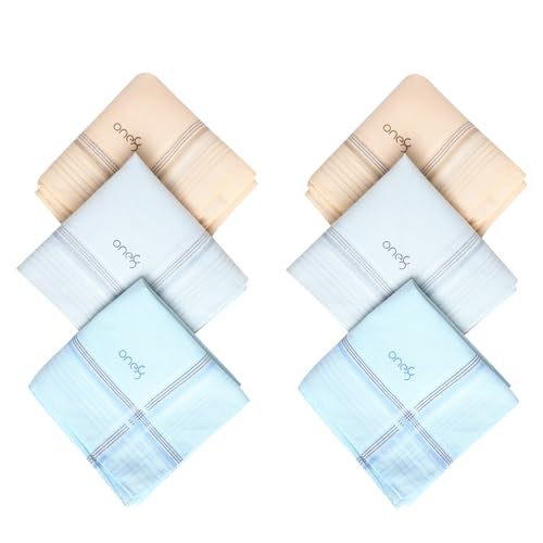 ONE8 by Virat Kohli Anti-Bacterial Premium Cotton Light Colored Handkerchiefs For Men (Set of 6) - Image 1