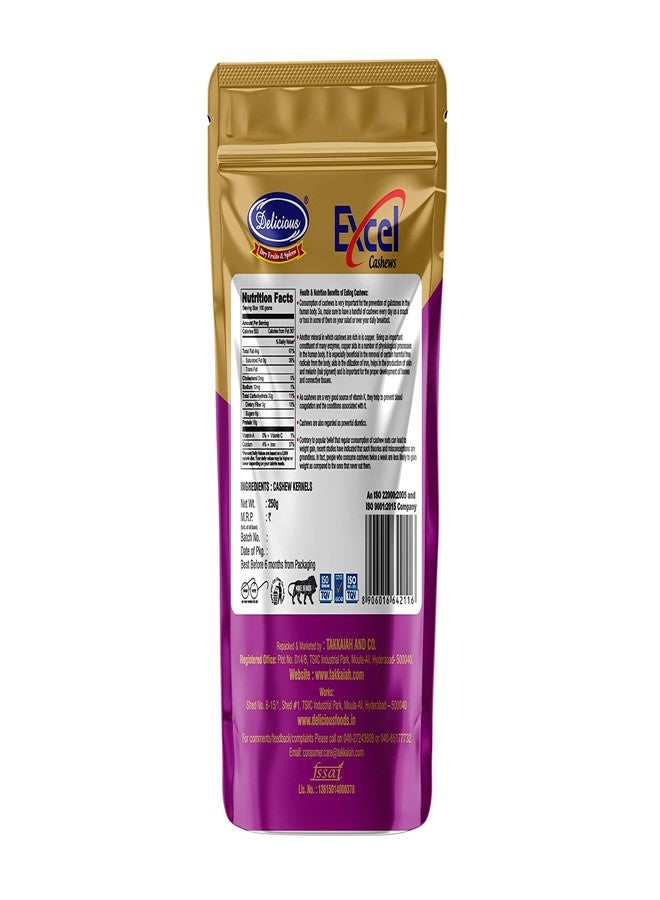 Delicious Excel Cashew | Crunchy Healthy Snacks Cashew Nuts | Kaju Nuts and Dry Fruits | Kaju 250 grams - Image 2