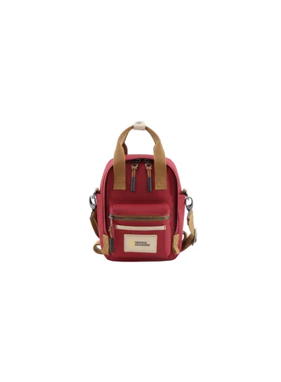 NATIONAL GEOGRAPHIC National Geographic LEGEND Mini Utility Bag Red For Men and Women, Durable Water Resistant Multi Function Casual Maroon Shoulder Bag/Lunch Box Bag With Top Handle/Removable Strap