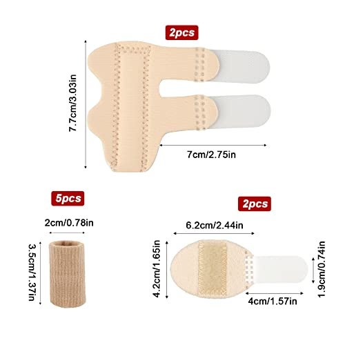 AIEX 4pcs Trigger Finger Splints and 5pcs Finger Sleeves, 2 Sizes Pain Relief Finger Stabilizer Brace Finger Straightener Immobilization Splint for Broken Sprained Swollen Fingers (Skin Color) - Image 3