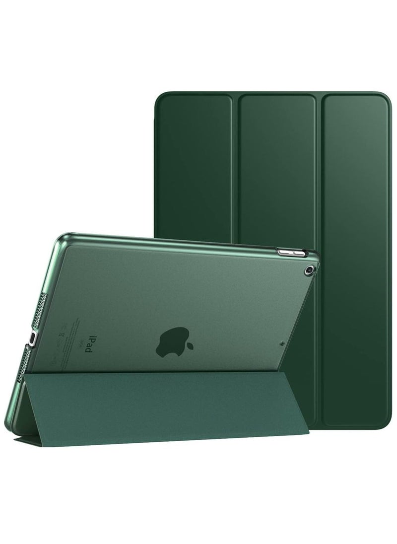 ELTRAZONE iPad 10.2 Case - Compatible with 9th Generation (2021), 8th Generation (2020), 7th Generation (2019) - Slim Translucent Hard PC Protective Smart Cover with Stand - Dark Green - Image 1
